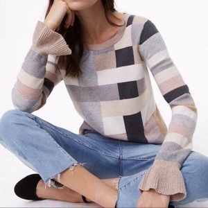 LOFT ruffle sleeve sweater
